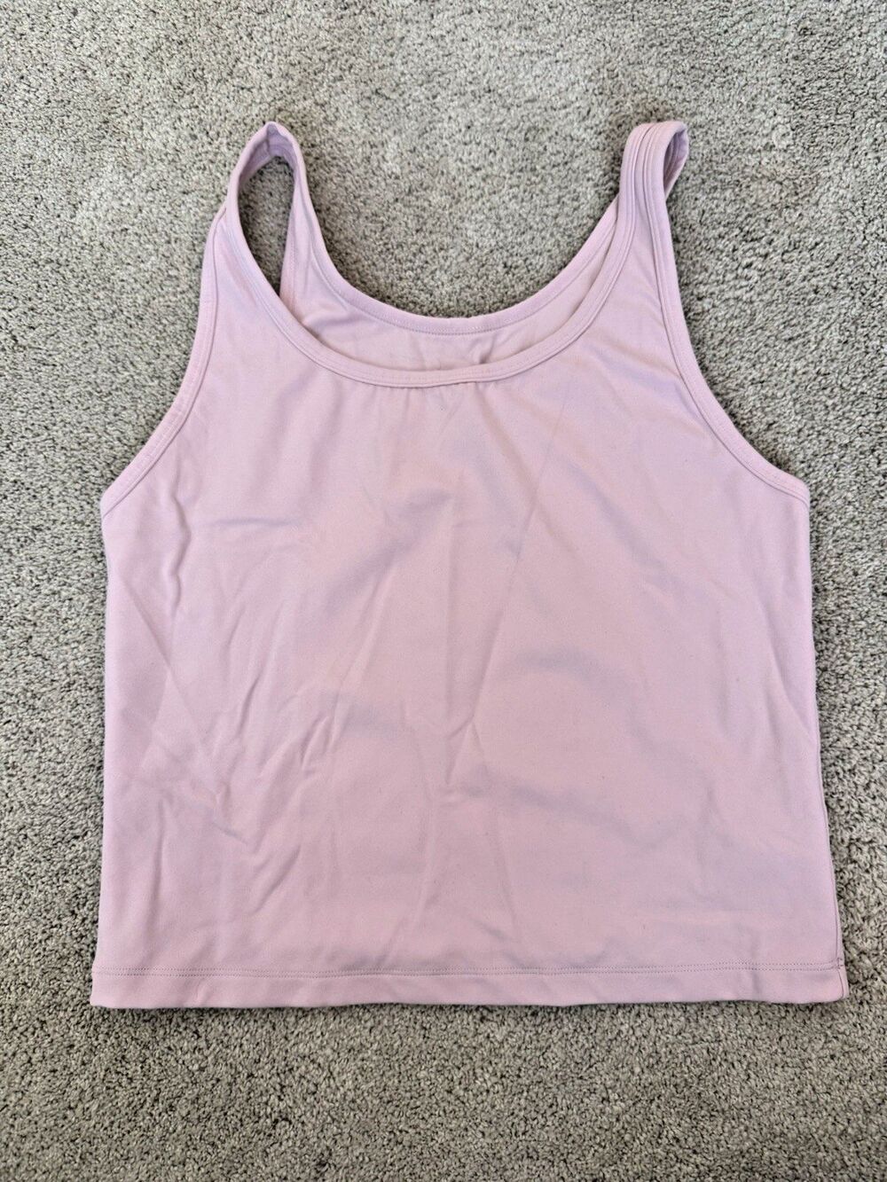 CRZ YOGA Butterluxe Double Lined Tank Tops Scoop Neck Racerback Pink Peony - L